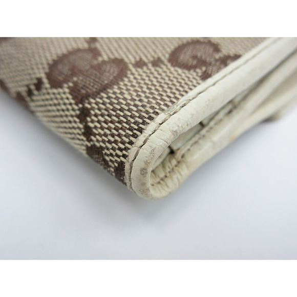 Gucci GG Double Hook Wallet Beige Canvas Leather - Picture 6 of 12
